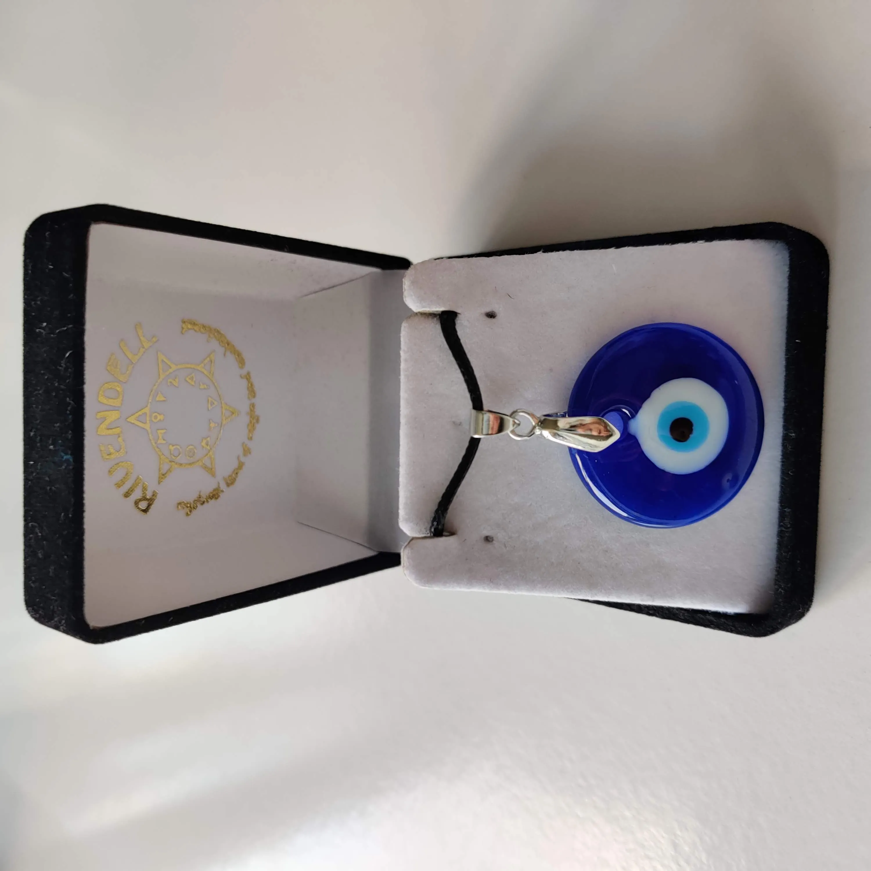 Evil Eye Necklace with Waxed Cord