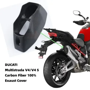 Exhaust Muffler Pipe Cover Fairing Cowling For DUCATI Multistrada V4/V4 S/V4 S Sport 2020 2023 Full Carbon Fiber 100%