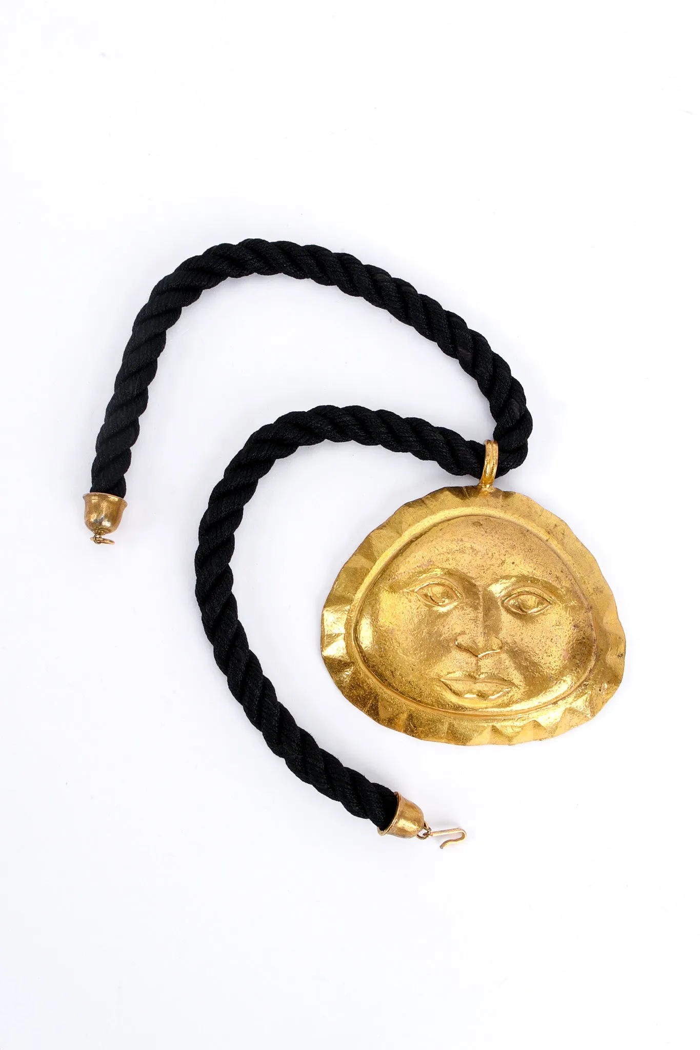 Face Pendant Rope Necklace