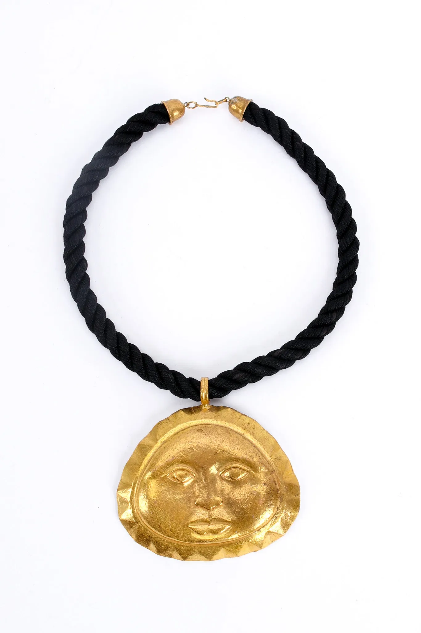 Face Pendant Rope Necklace