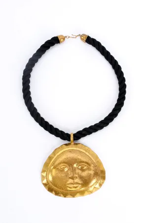 Face Pendant Rope Necklace