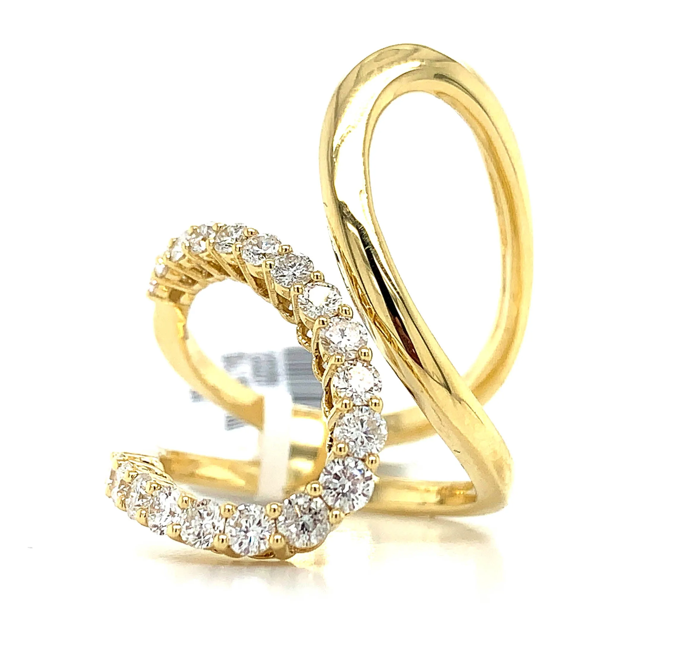 Fancy Designer Yellow Gold & Diamond Ring