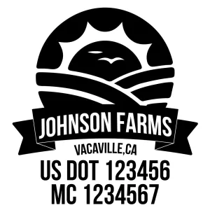 Farm Company Name Truck Decal (USDOT), 2 Pack