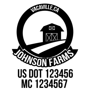 Farm Company Name Truck Decal (USDOT), 2 Pack