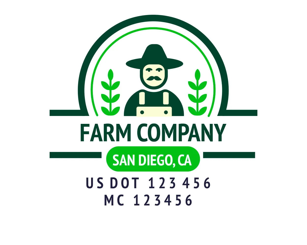 Farm Company Name Truck Decal (USDOT), 2 Pack