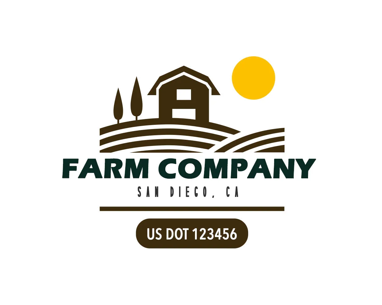 Farm Company Name Truck Decal (USDOT), 2 Pack