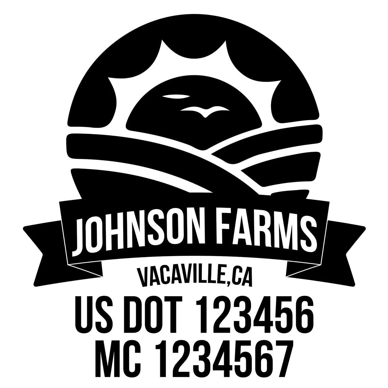 Farm Company Name Truck Decal (USDOT), 2 Pack
