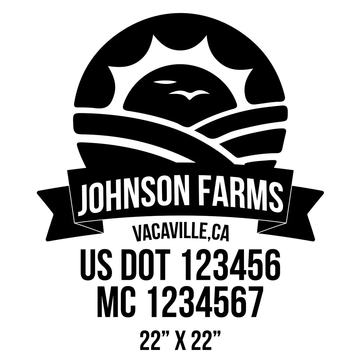 Farm Company Name Truck Decal (USDOT), 2 Pack