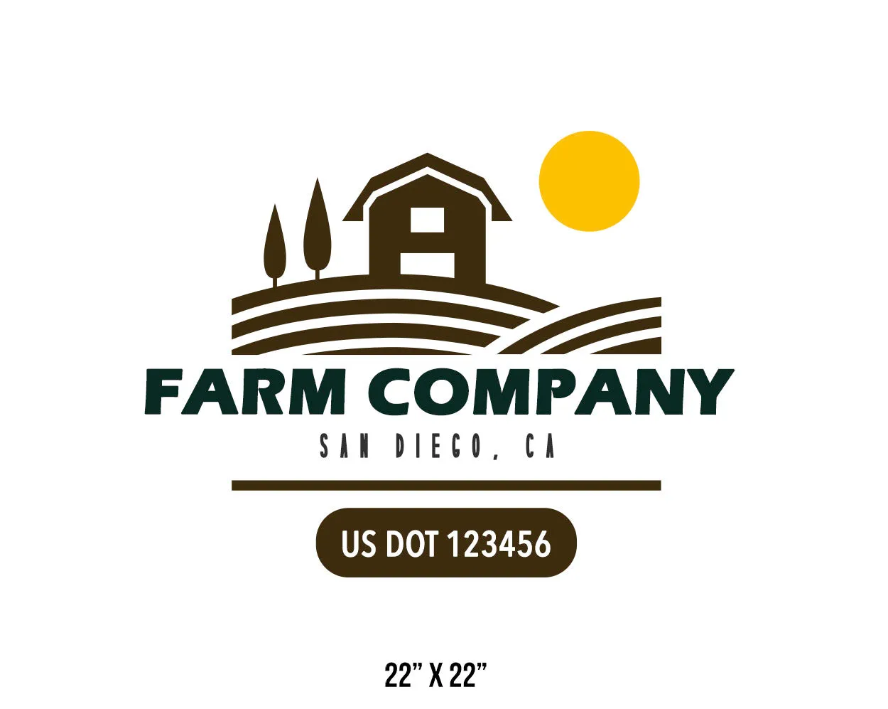 Farm Company Name Truck Decal (USDOT), 2 Pack