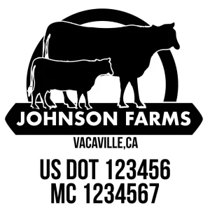 Farm Company Name Truck Decal (USDOT), 2 Pack
