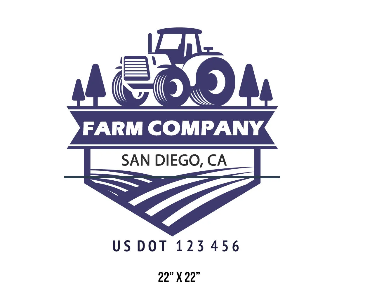Farm Company Name Truck Decal (USDOT), 2 Pack