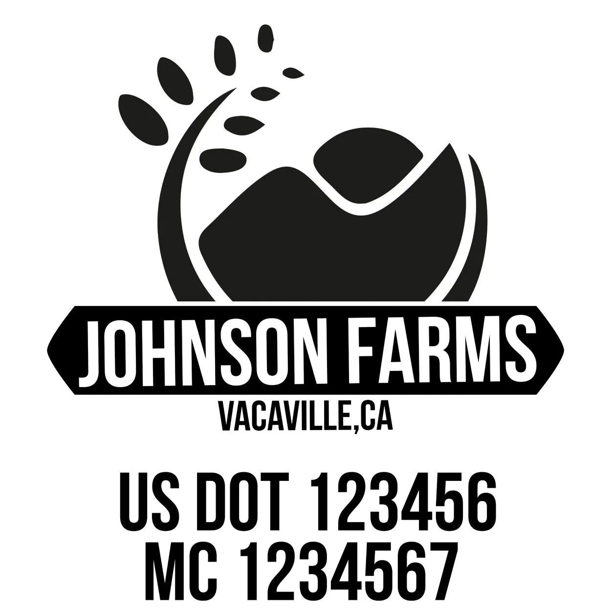 Farm Company Name Truck Decal (USDOT), 2 Pack