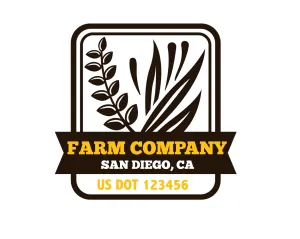 Farm Company Name Truck Decal (USDOT), 2 Pack