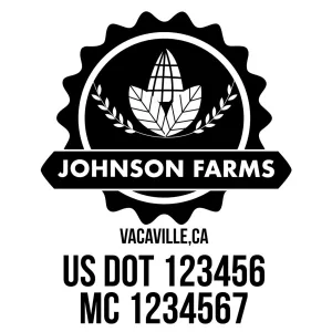 Farm Company Name Truck Decal (USDOT), 2 Pack