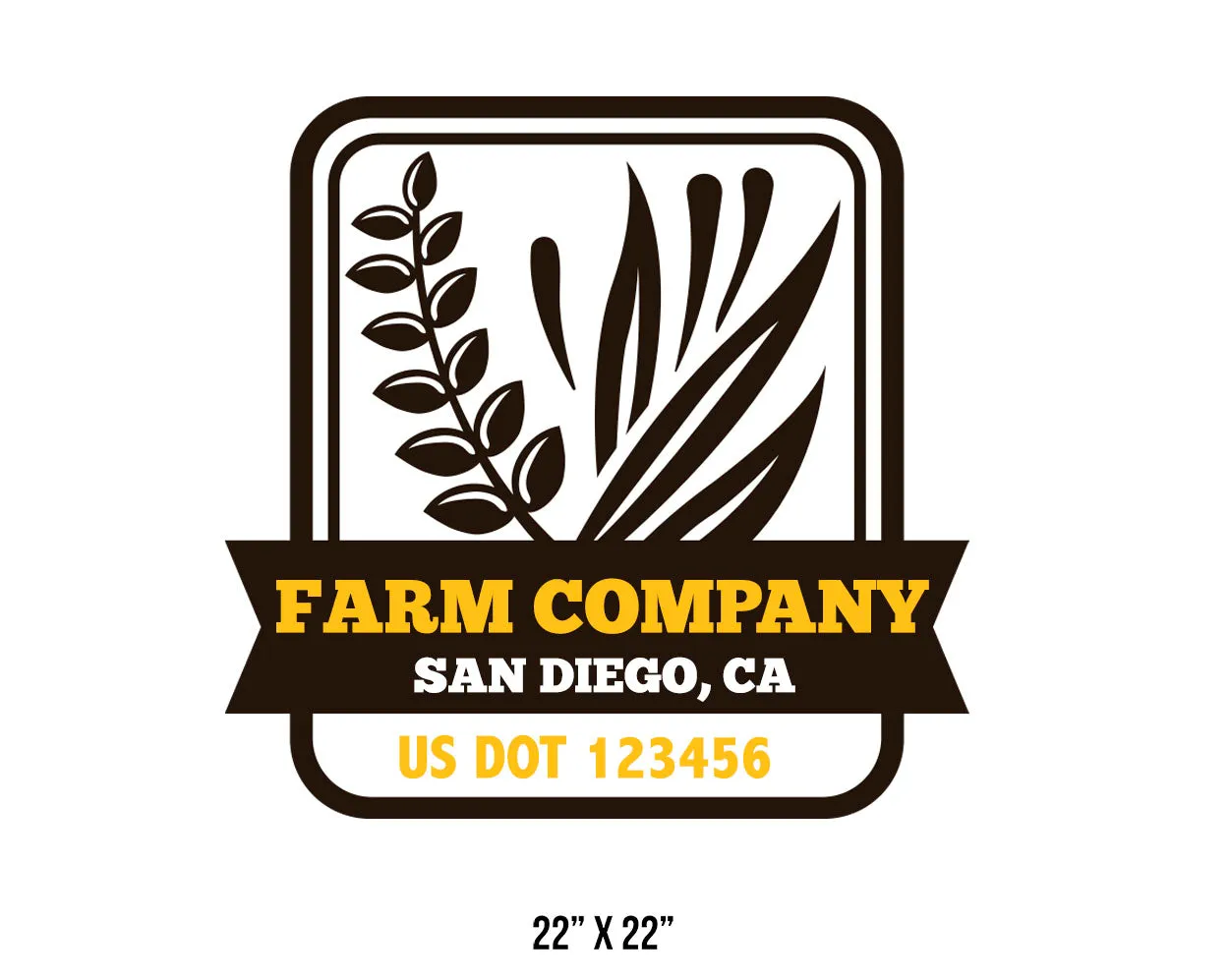 Farm Company Name Truck Decal (USDOT), 2 Pack