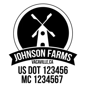 Farm Company Name Truck Decal (USDOT), 2 Pack