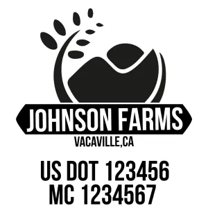 Farm Company Name Truck Decal (USDOT), 2 Pack