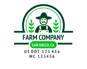 Farm Company Name Truck Decal (USDOT), 2 Pack