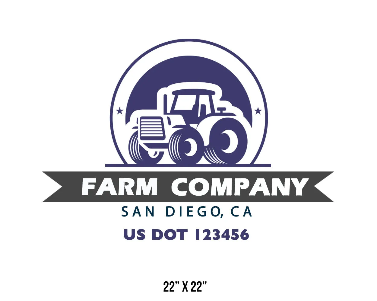 Farm Company Name Truck Decal (USDOT), 2 Pack