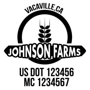 Farm Company Name Truck Decal (USDOT), 2 Pack
