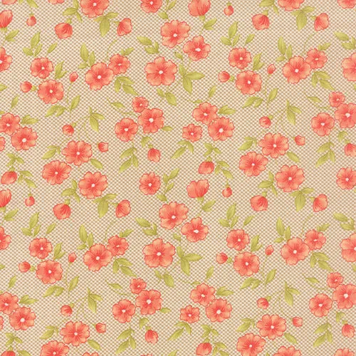 Farmhouse Gingham Bloom on Tan by Fig Tree & Co for Moda Fabrics