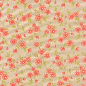 Farmhouse Gingham Bloom on Tan by Fig Tree & Co for Moda Fabrics