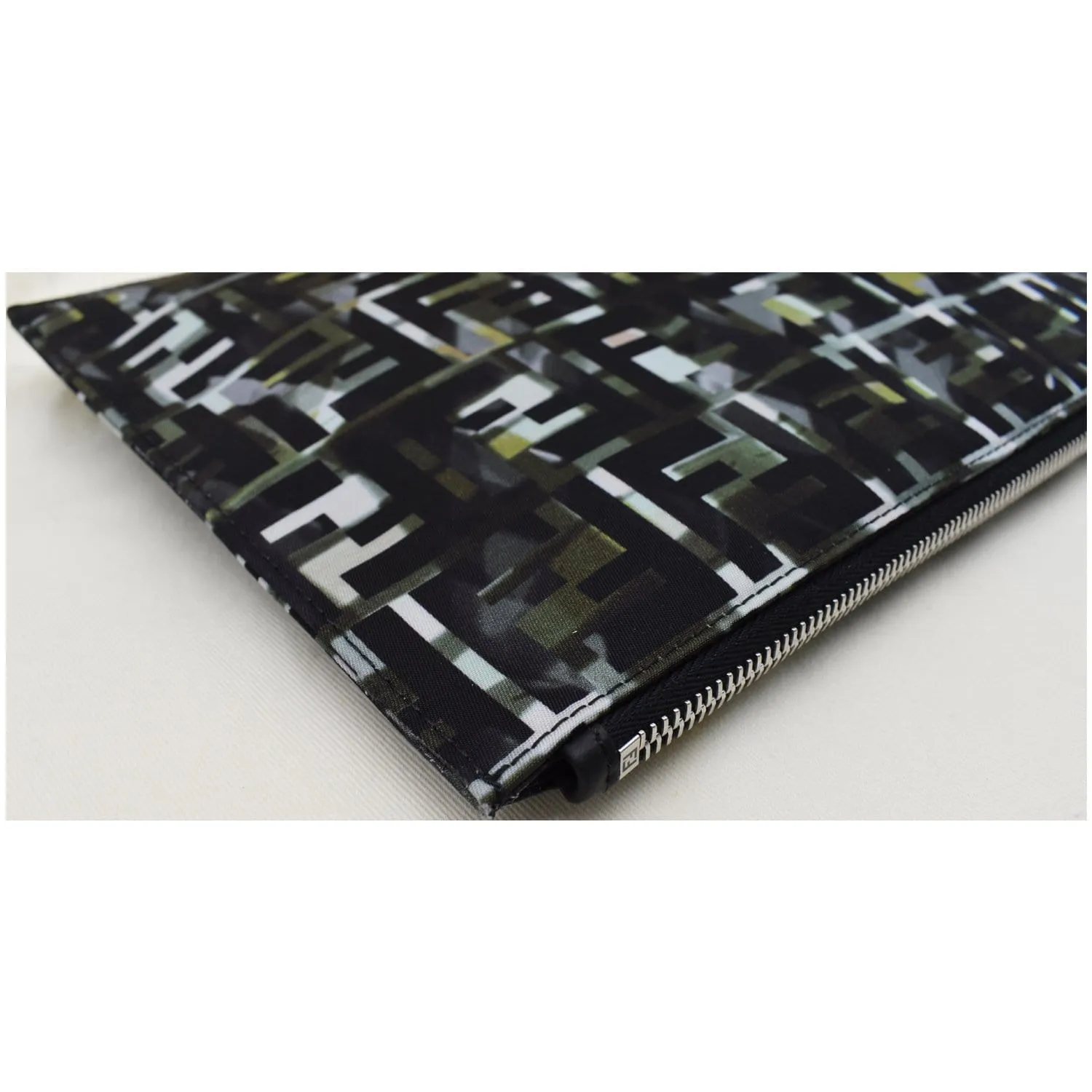 FENDI Camouflage FF Print Nylon Wristlet Pouch Multicolor