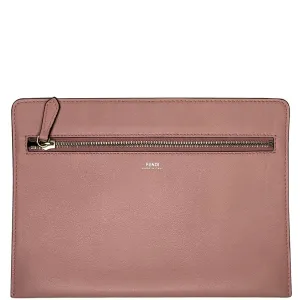 FENDI Dotcom Quilted Lambskin Zippy Pochette Pink - Last Call