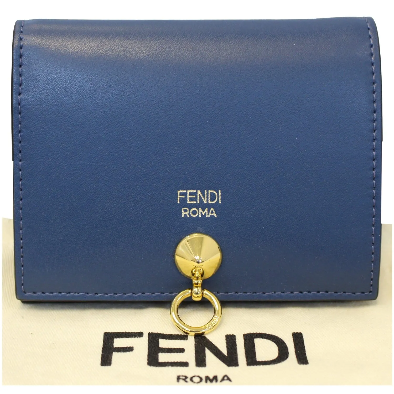 FFENDI Bi-Fold Leather Wallet Blue - Last Call