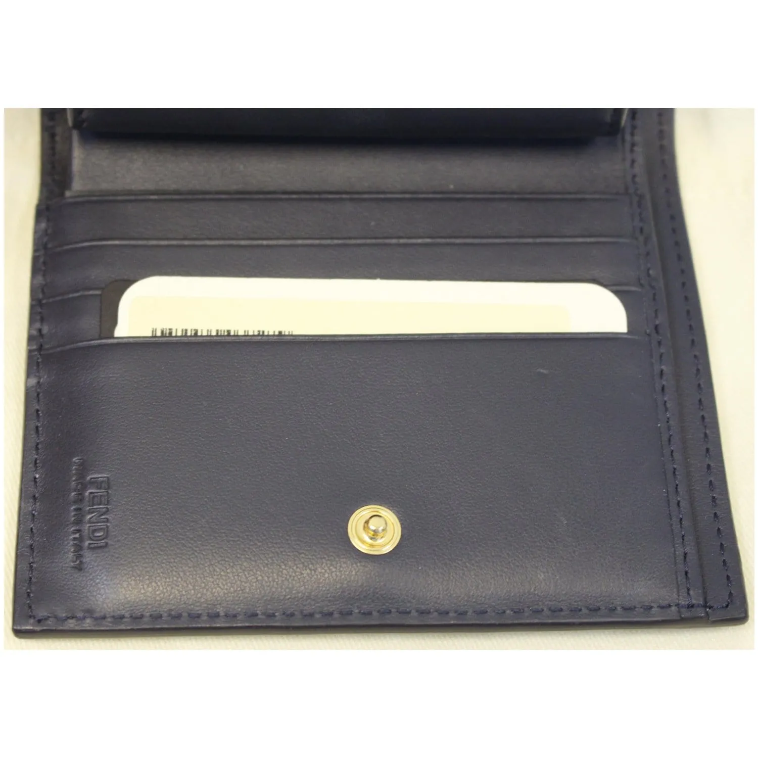 FFENDI Bi-Fold Leather Wallet Blue - Last Call