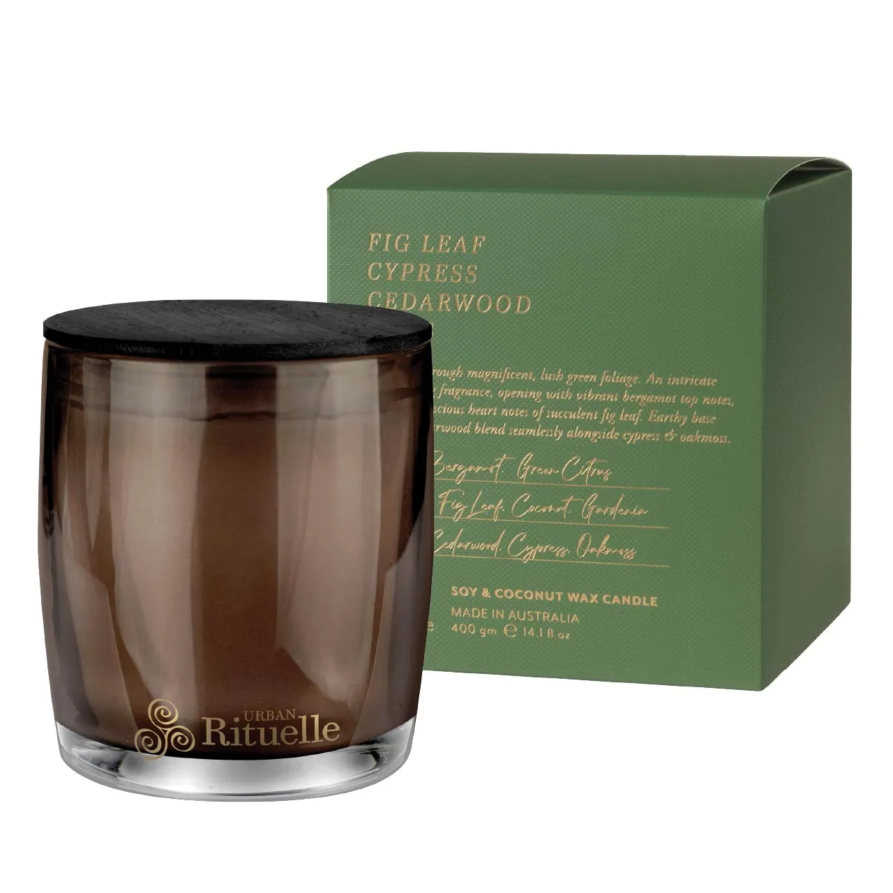 Fig Leaf, Cypress, Cedarwood, Moss Scented Soy Candle | 400gm