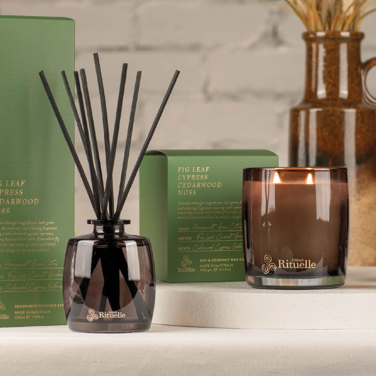 Fig Leaf, Cypress, Cedarwood, Moss Scented Soy Candle | 400gm