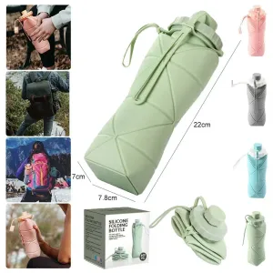 Foldable Silicone Water Bottle Leakproof, Portable, Ideal for Travel, Sports