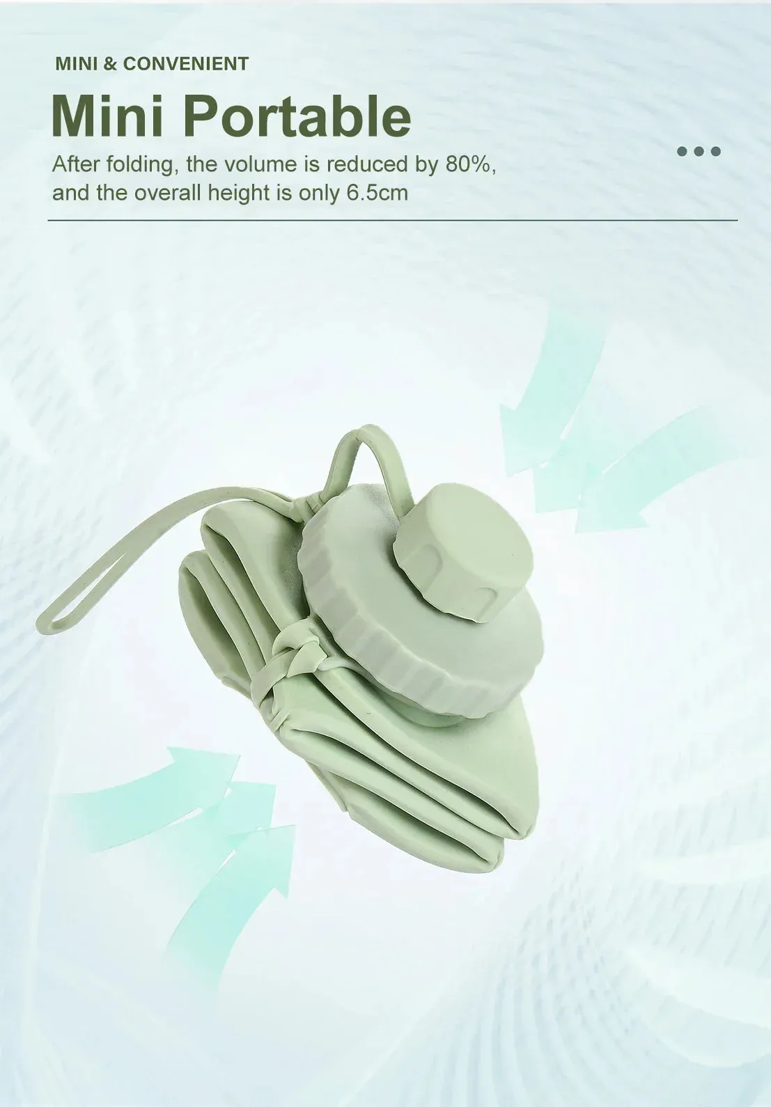 Foldable Silicone Water Bottle Leakproof, Portable, Ideal for Travel, Sports