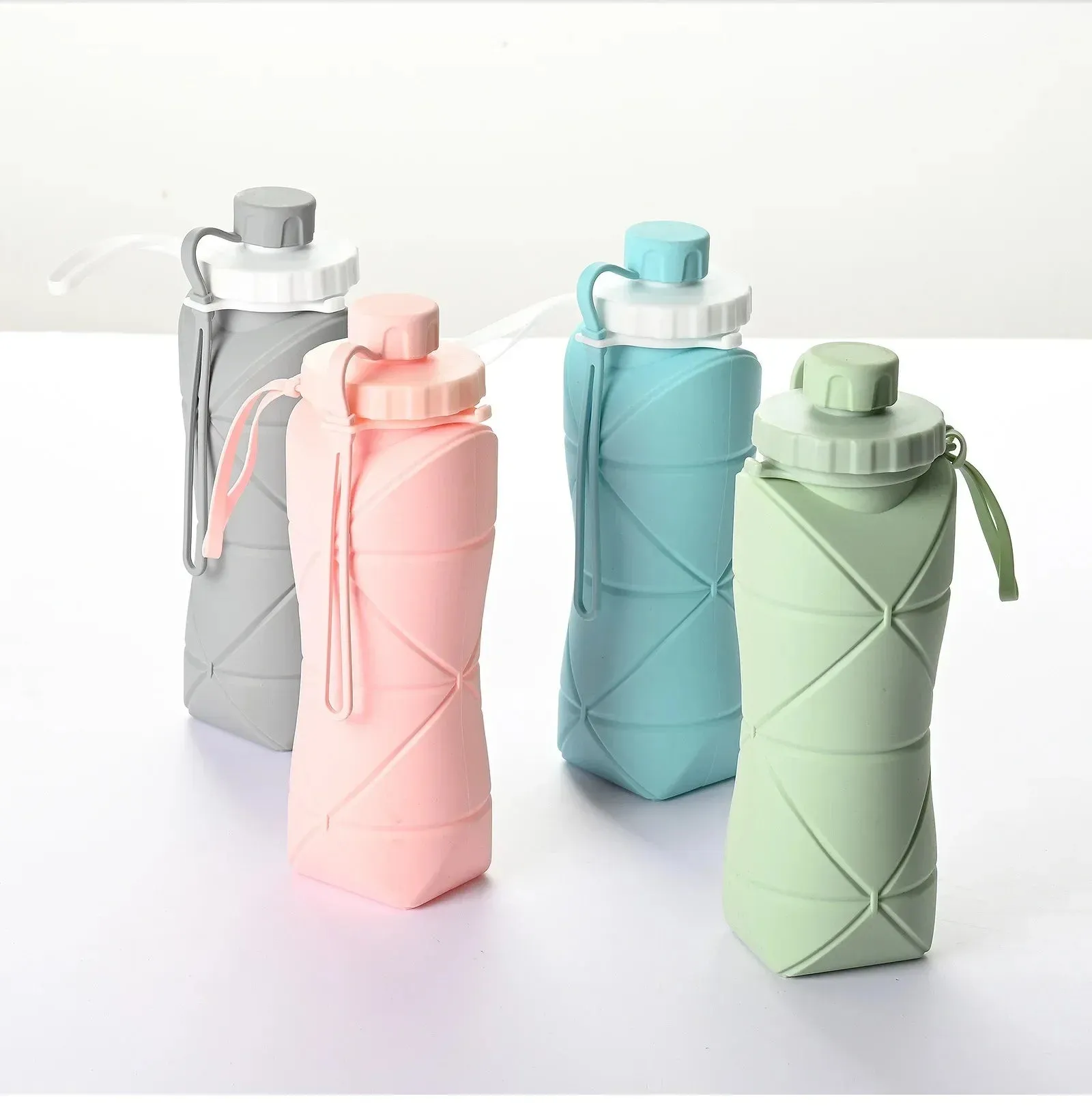 Foldable Silicone Water Bottle Leakproof, Portable, Ideal for Travel, Sports