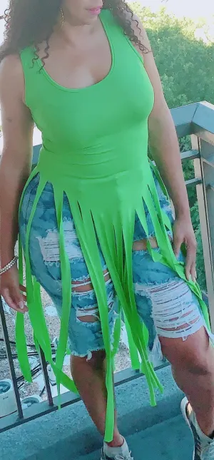 Fringes  Long Dress Swimsuit Cover
