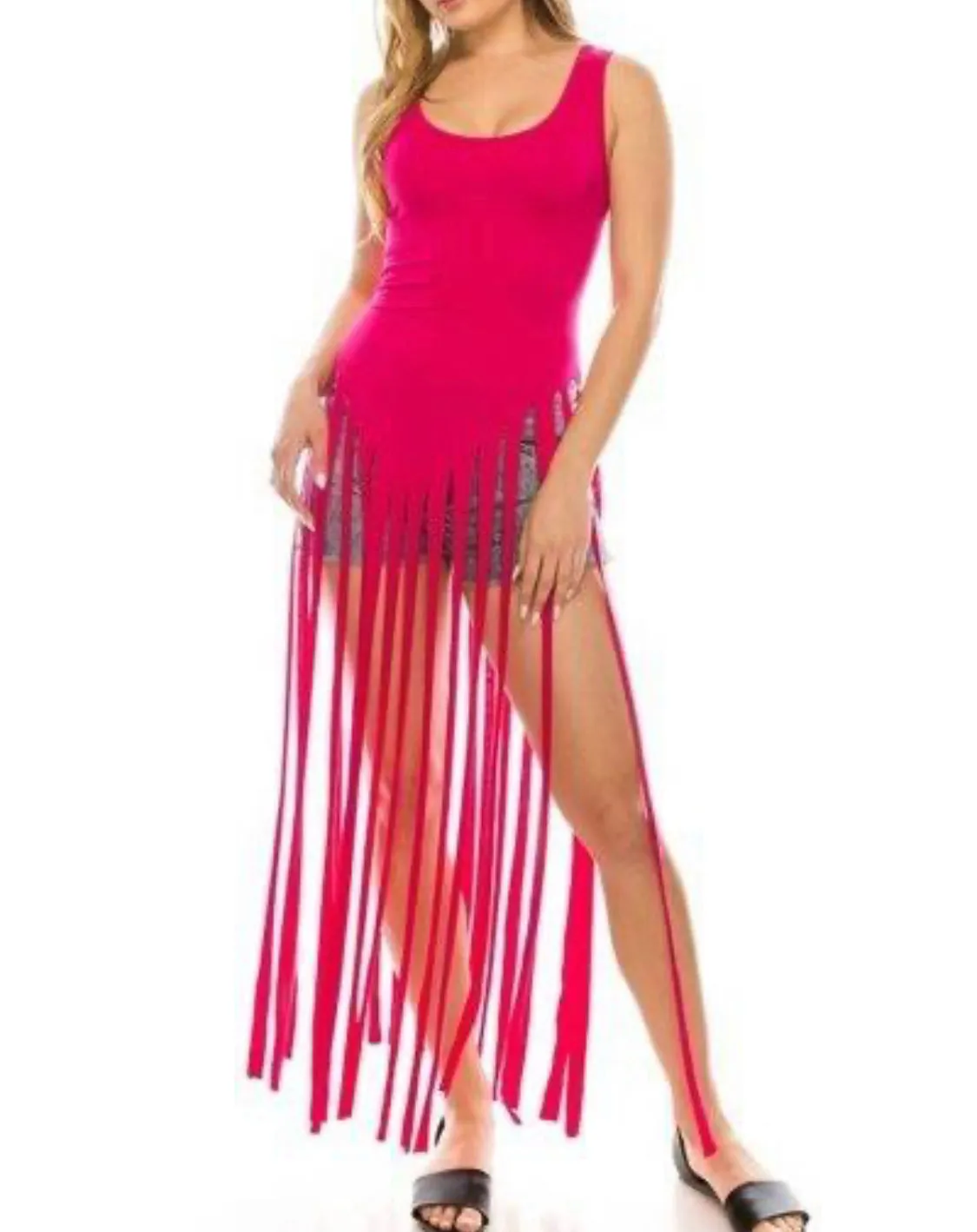 Fringes  Long Dress Swimsuit Cover