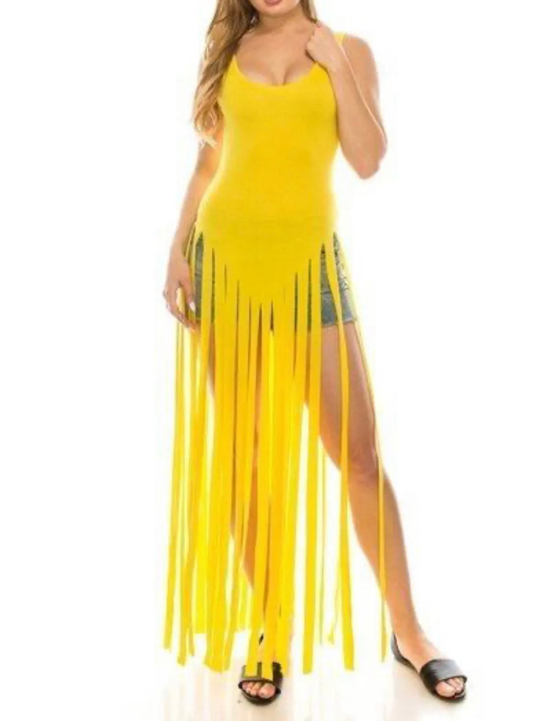 Fringes  Long Dress Swimsuit Cover