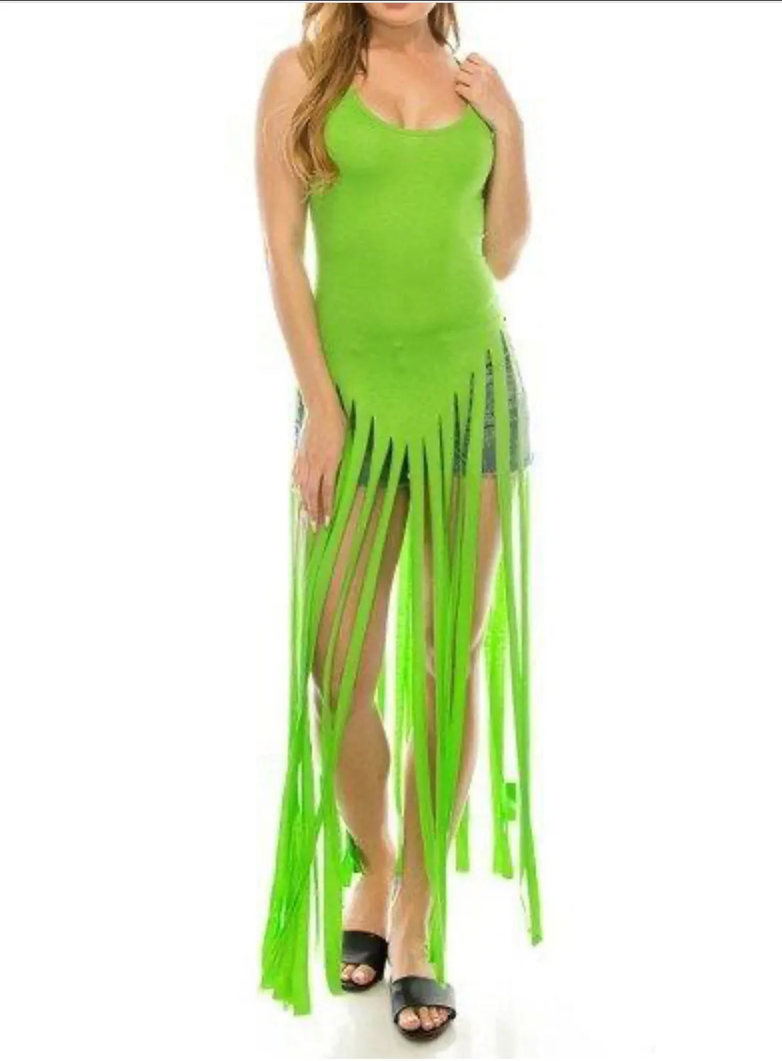 Fringes  Long Dress Swimsuit Cover