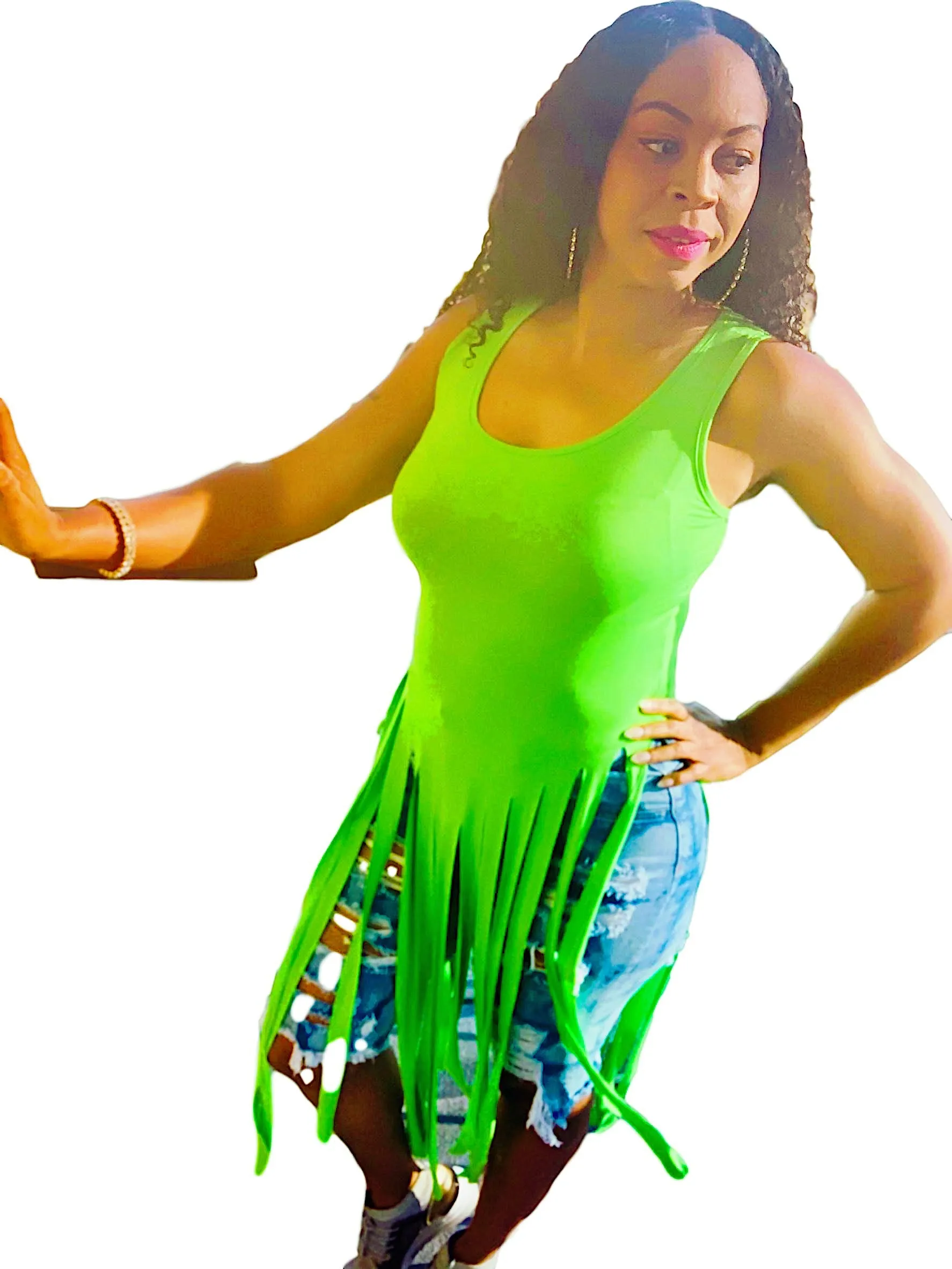 Fringes  Long Dress Swimsuit Cover