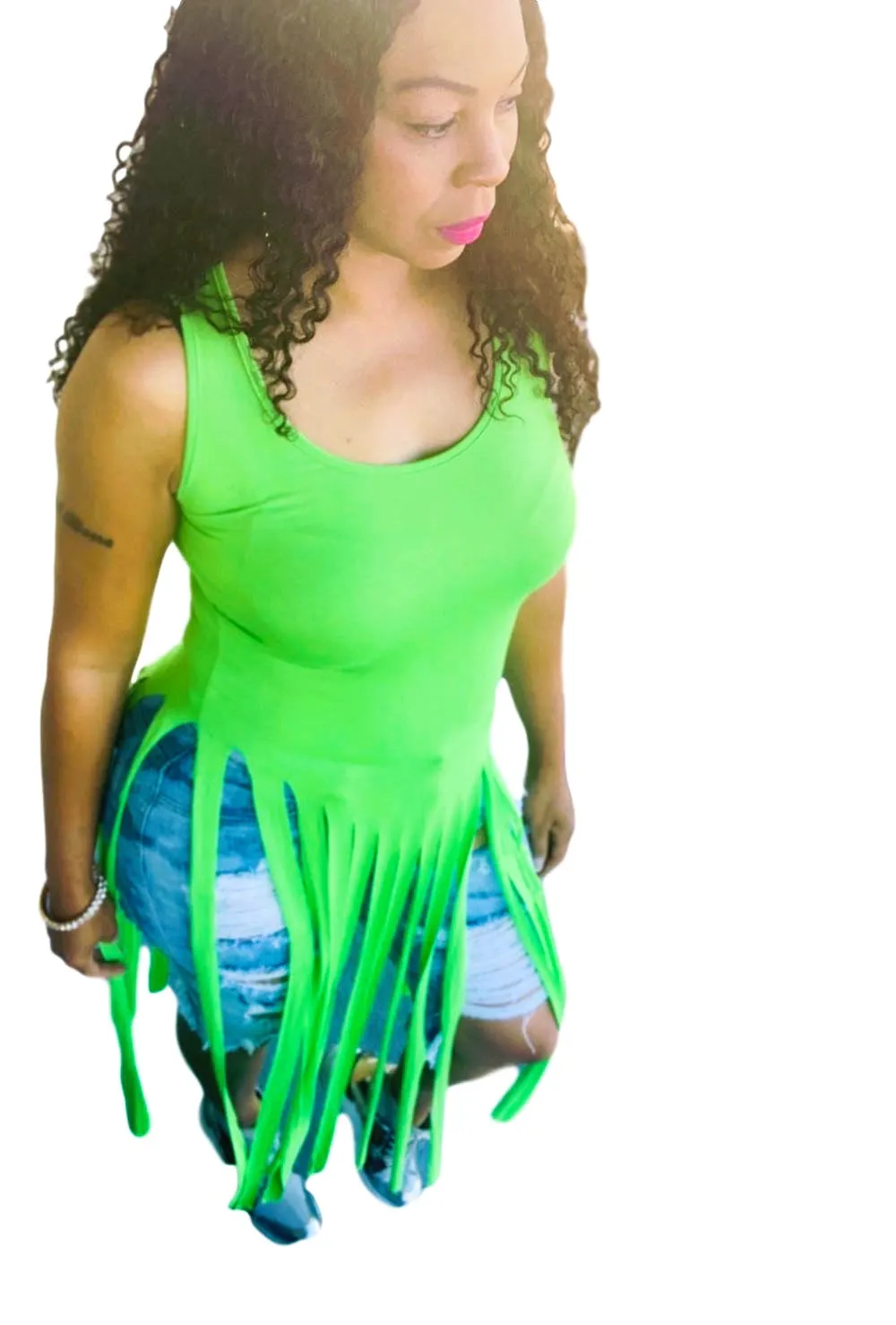 Fringes  Long Dress Swimsuit Cover