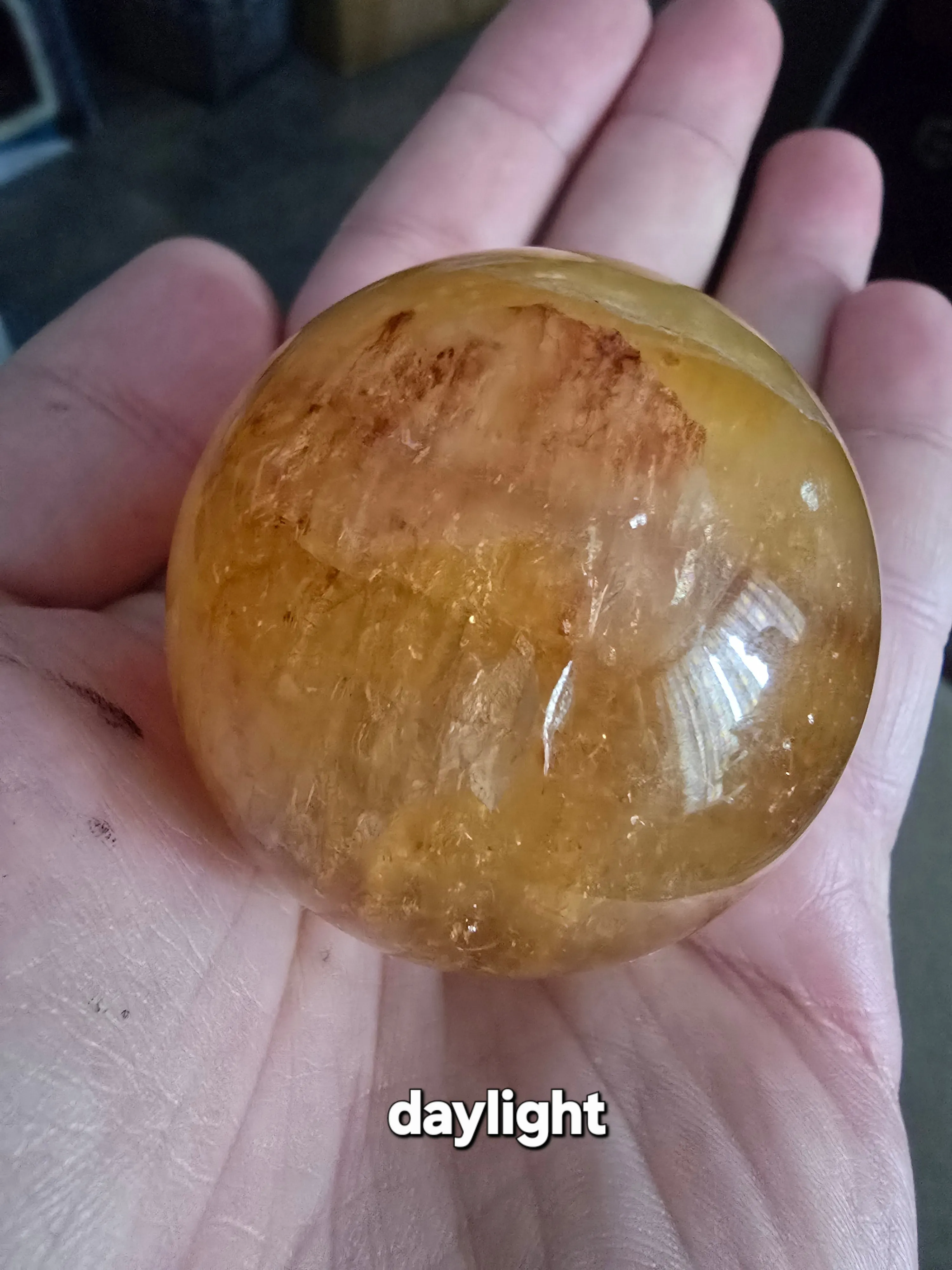 FS-2 Three Color Yellow Fluorite Sphere