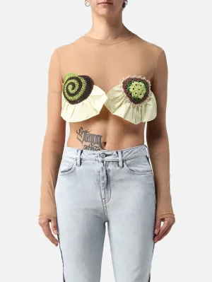 Gabi Mesh Crochet See Through Top