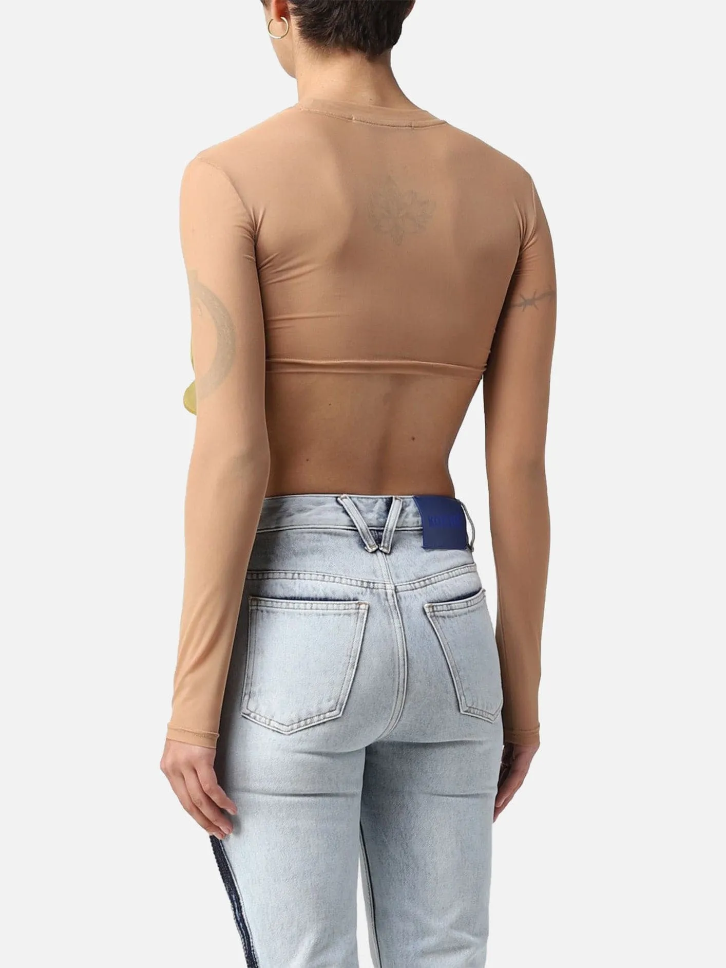 Gabi Mesh Crochet See Through Top