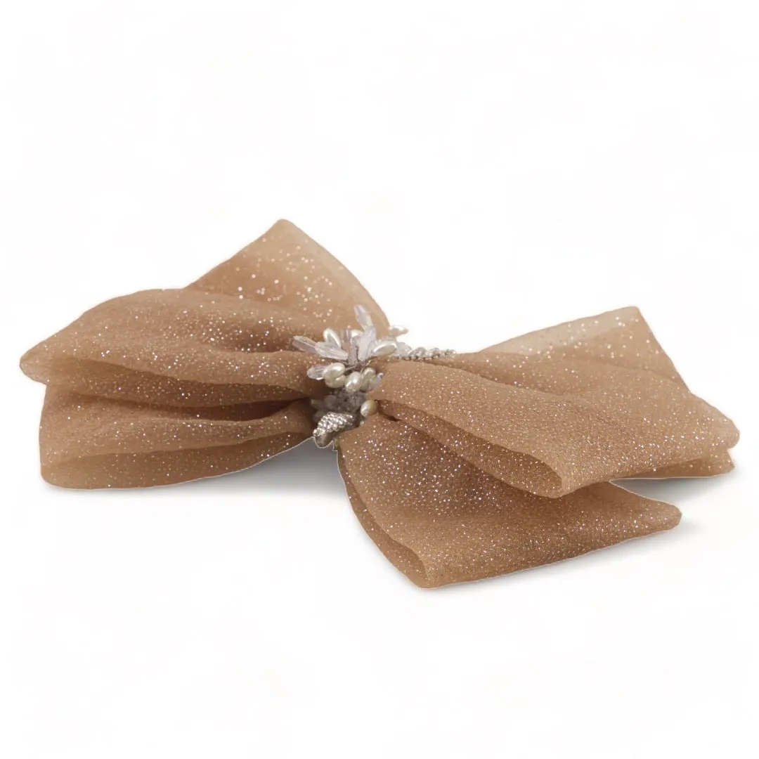 Galena Blush Girls Bow Hair Clip