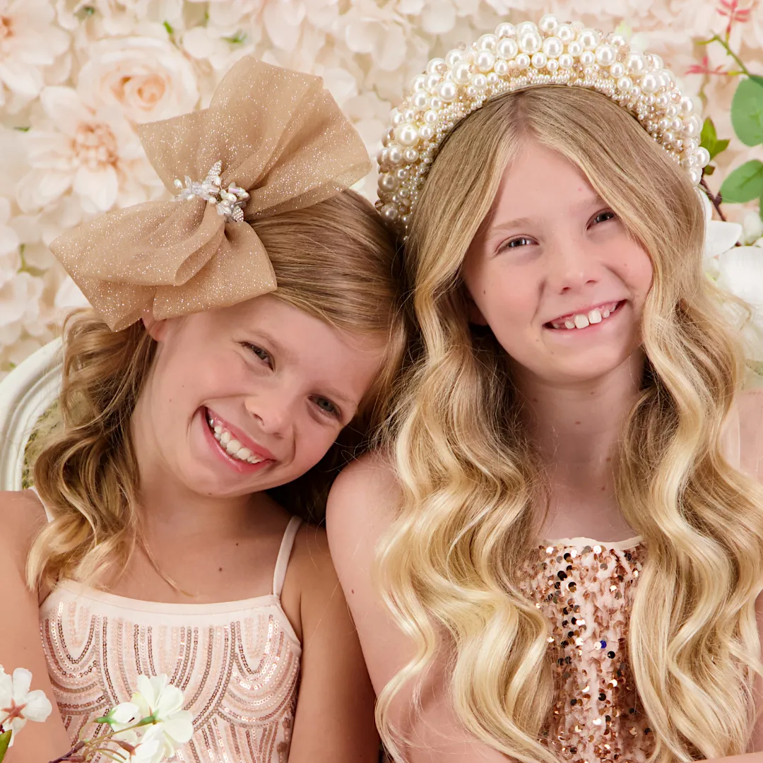 Galena Blush Girls Bow Hair Clip