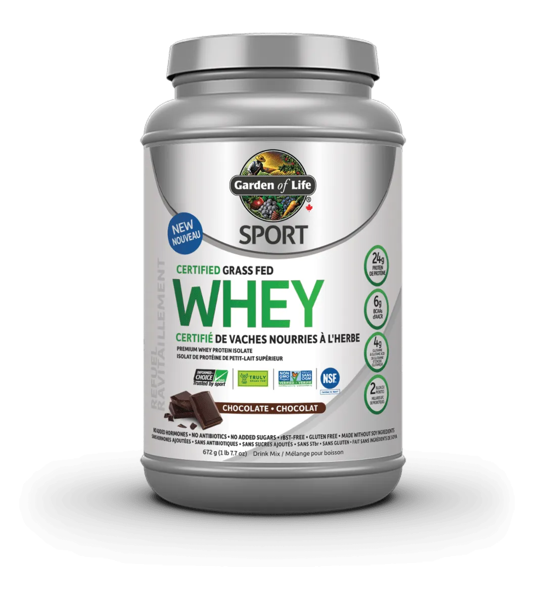 Garden of Life Sport Certified Grass Fed Whey - Chocolate (672 g)
