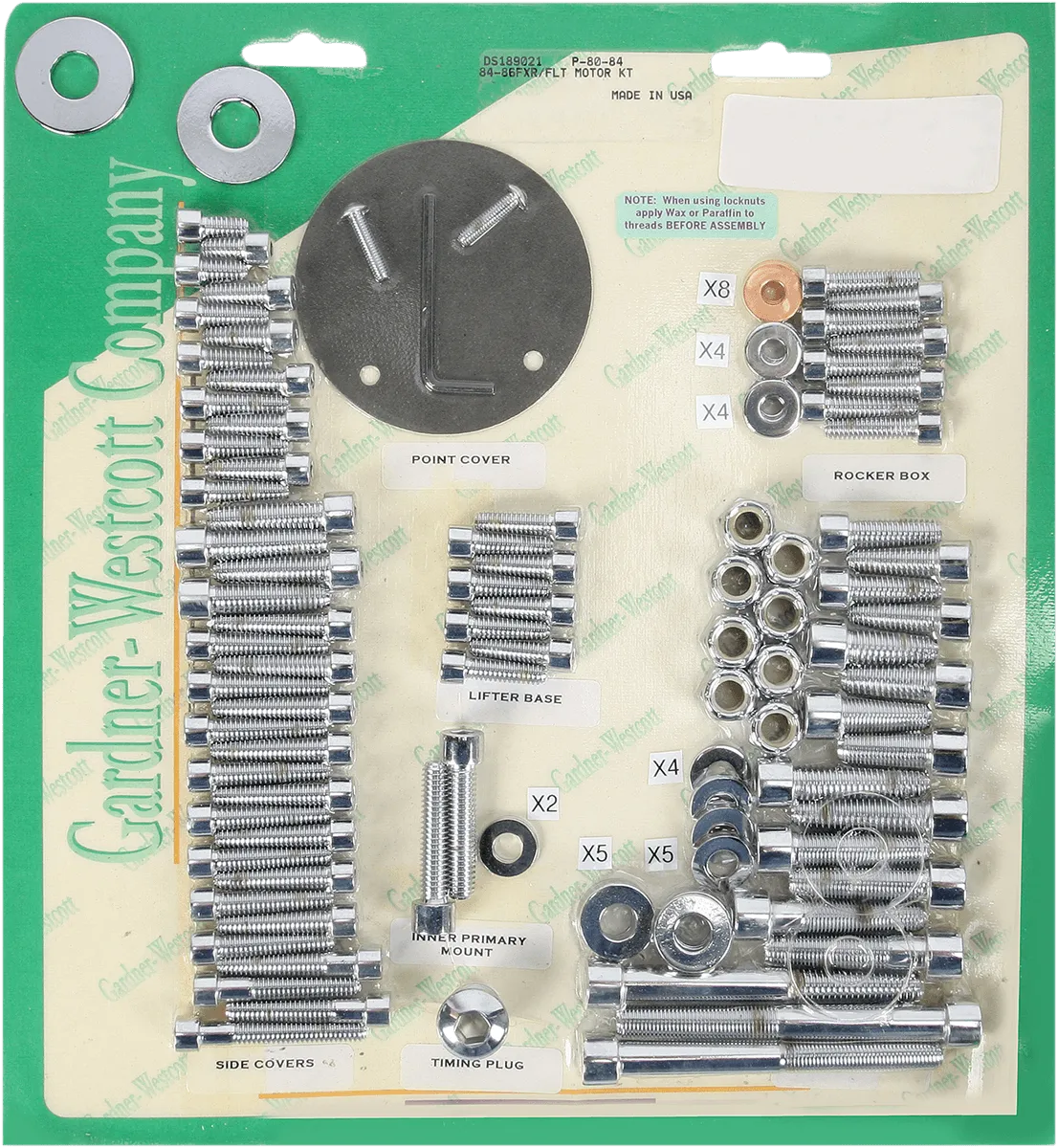 Gardner-Westcott P-80-84 Motor Chrome Steel Socket-Head Bolt Kit