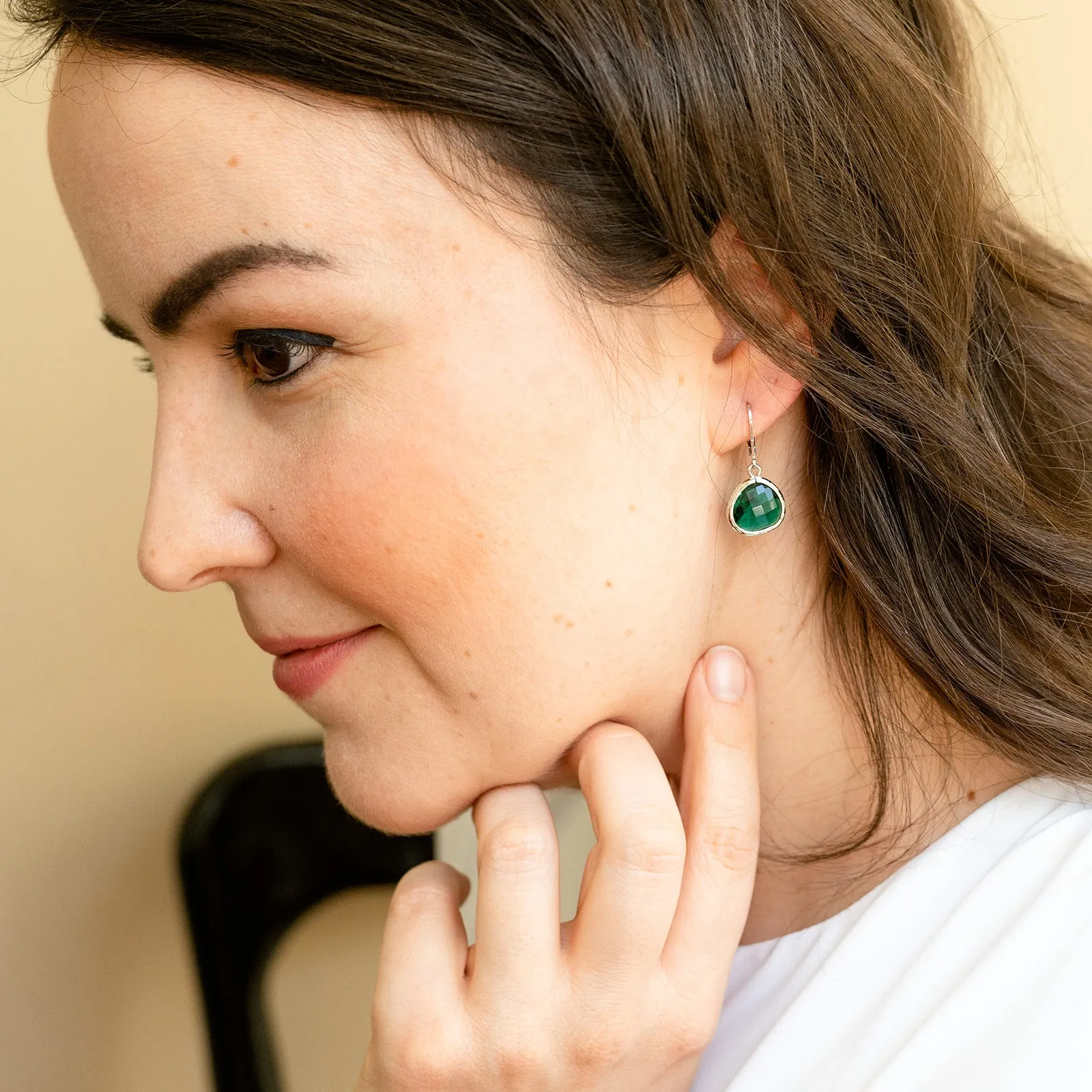 Gemstone Leverback Earring