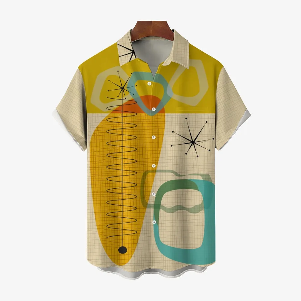 Geometric Casual Short Sleeve Shirt 2311000122
